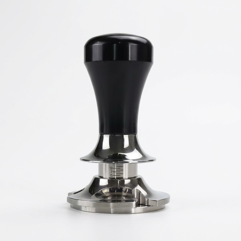 Barista Tools Black Knob Spring Tamper Size 58 Flat Base
