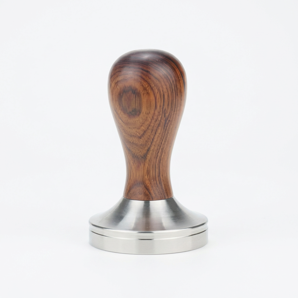 Barista Tools Rose Wood Knob Tamper Size 58 Flat Base