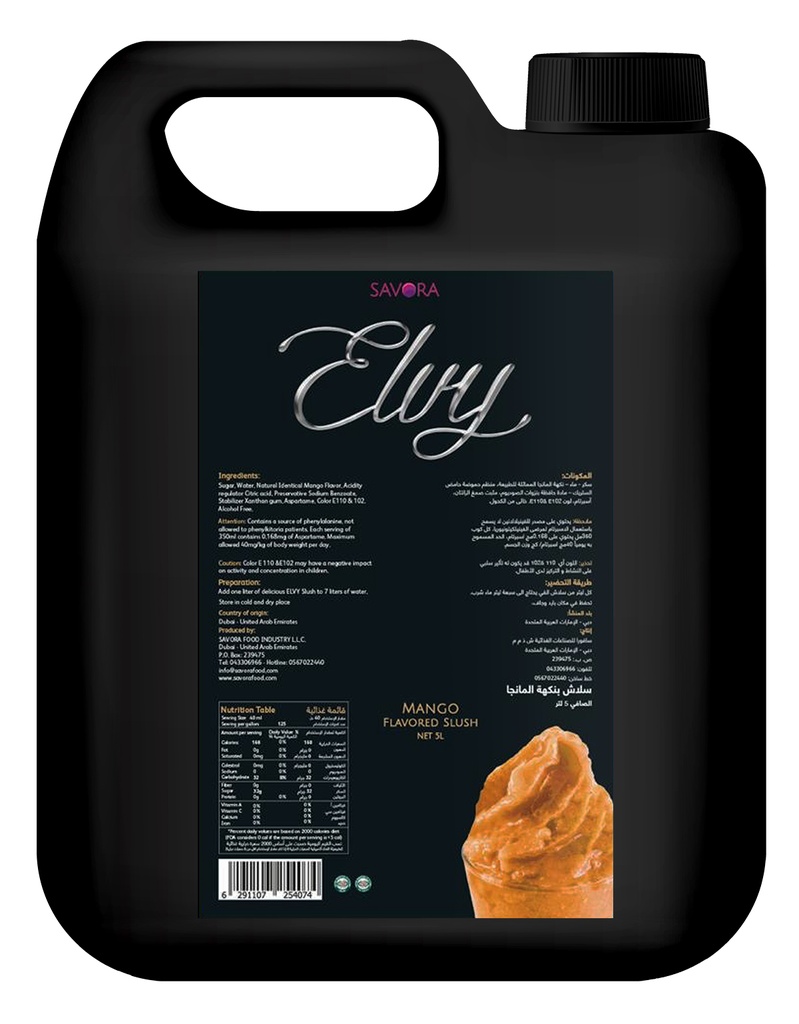 ELVYSlush 5 Liters  Mango Flavored 